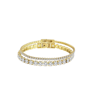 Gold Tennis Bracelet Set